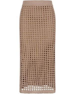 Max Mara Maxi Net Cotton Skirt - Natural