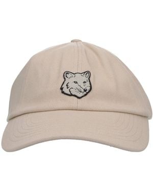 Maison Kitsuné Baseball Cap Fox Head - Natural