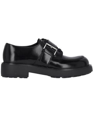 Prada Scarpe Derby Con Monk Strap - Nero