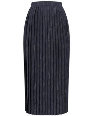 MM6 by Maison Margiela Pleated Midi Skirt - Blue