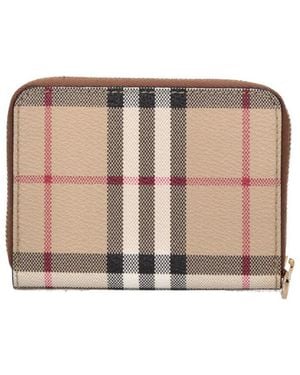 Burberry Zip Wallet "Check" - White
