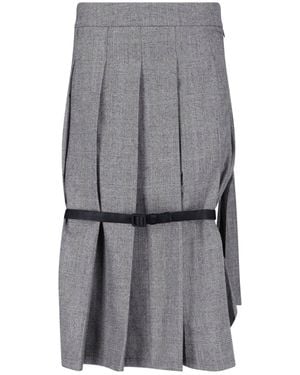 VAQUERA Pleated Midi Skirt - Grey