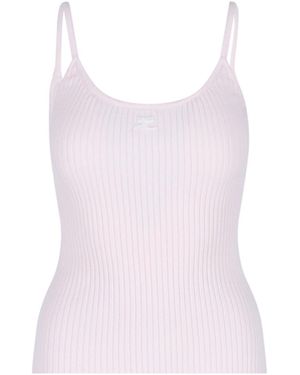 Courreges Top, Thin Shoulder Straps, Round Neckline - Pink