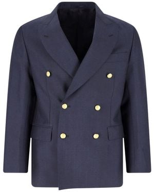 Kaptain Sunshine Double-Breasted Blazer - Blue