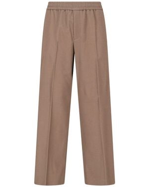 Golden Goose Taupe Wide-Leg Virgin Wool Sport Trousers - Brown
