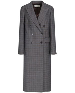 Dries Van Noten Double-Breasted Wool Coat - Grey