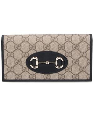 Gucci Portafoglio Tracollla "Horsebit 1955" - Grigio