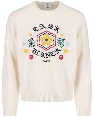 CASABLANCA Emblem Jumper Cream - White