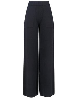Uma Wang Wide-Leg Trousers With High Ribbed Waistband - Blue