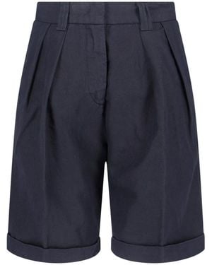 Aspesi Cotton Linen Shorts - Blue