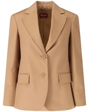 Max Mara 'Folgore' Single-Breasted Blazer - Natural