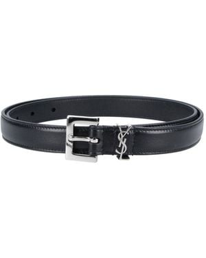 Saint Laurent Thin Belt “Cassandre” - Black