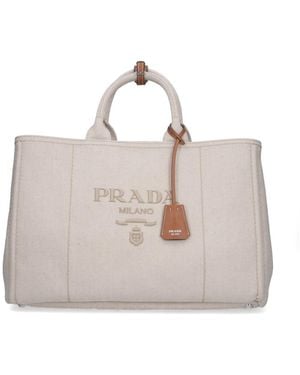 Prada Large Tote Bag "Jardinière" - White