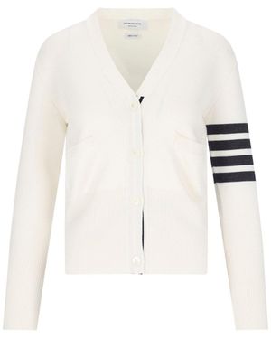 Thom Browne 100% Virgin Wool Crewneck Jumper - White