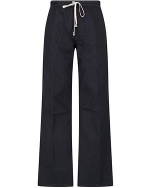 Rick Owens Wide Cotton Trousers - Blue