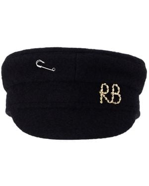 Ruslan Baginskiy Wool-Blend Newsboy Cap - Black