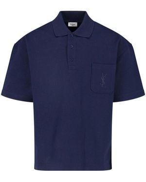 Saint Laurent Polo "Cassandre" - Blue