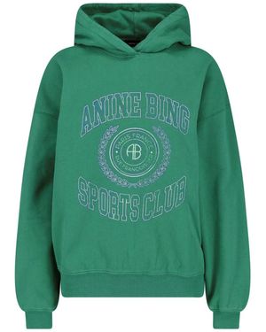 Anine Bing Felpa Cappuccio "Harvey" - Verde