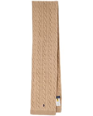 Polo Ralph Lauren Cable-Knit Wool-Cashmere Scarf - Natural