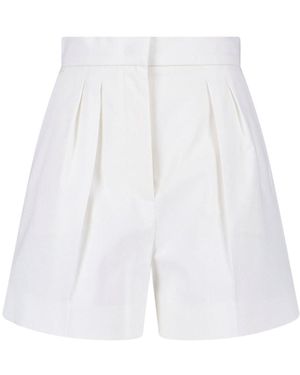 Max Mara Cotton Satin Shorts - White
