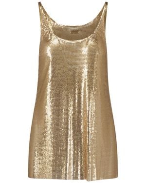 Rabanne Metallic Knit Tank Top - Natural