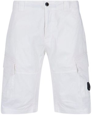 C.P. Company Logo Shorts - White