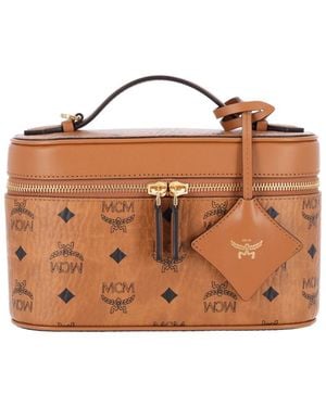 MCM Leather-Trim Crossbody Bag - Brown