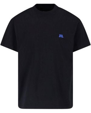 Jil Sander Crewneck Logo Cotton T-Shirt - Black
