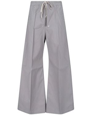 Rick Owens Wide Cotton Trousers - Grey