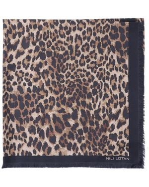 Nili Lotan Foulard Animalier - Marrone