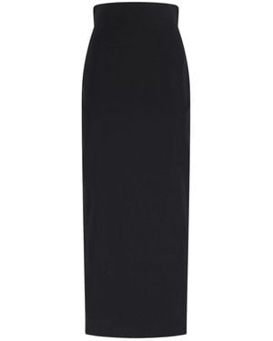 Rick Owens Maxi Wool Skirt - Black