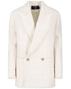 Balmain Double-Breasted Blazer - White