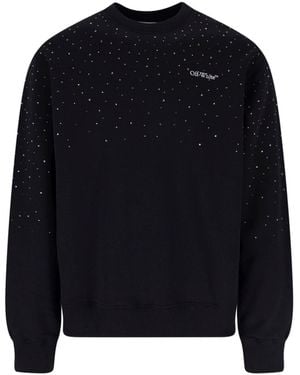 Off-White c/o Virgil Abloh Rhinestone Logo Sweatshirt - Blue