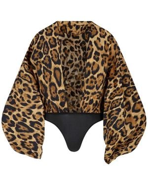 Alaïa Animal Print Bodysuit - Multicolour