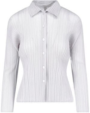 Pleats Please Issey Miyake Pleated Shirt - White
