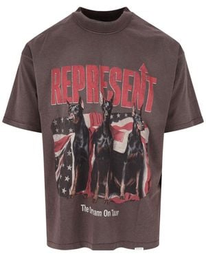 Represent Graphic Dog Print T-Shirt - Red