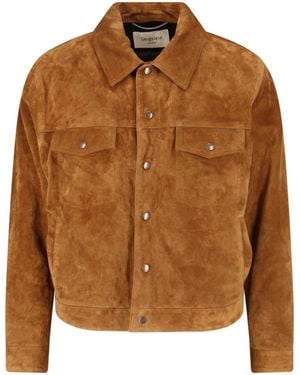 Saint Laurent Suede Jacket - Brown