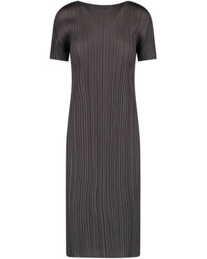 Pleats Please Issey Miyake Mini Pleated Dress - Grey