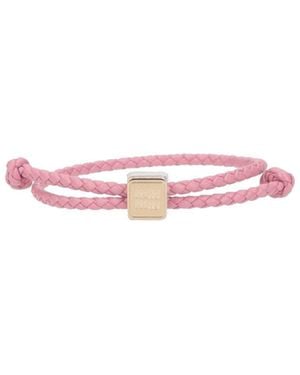 Miu Miu Leather Bracelet - Pink