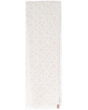 Loewe Sciarpa In Misto Lana E Seta - Bianco