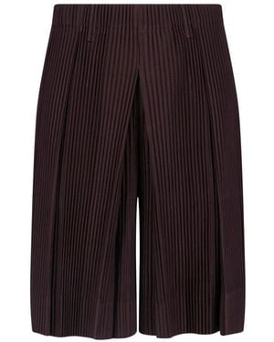 HOMME PLISSÉ Pleated Shorts - Purple