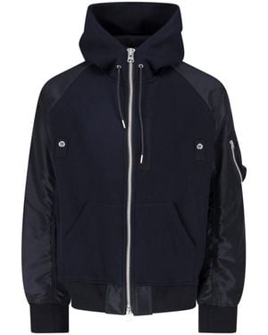Sacai Hooded Bomber Jacket - Blue