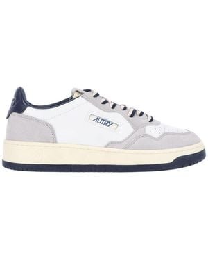 Autry Low-Top Trainers With Suede And Smooth Panelling - White