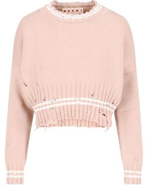 Marni Maglia Crop Girocollo - Rosa