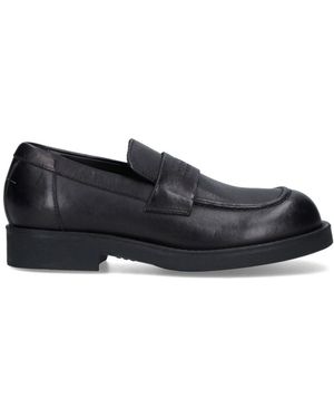 MM6 by Maison Margiela Leather Loafers - Black