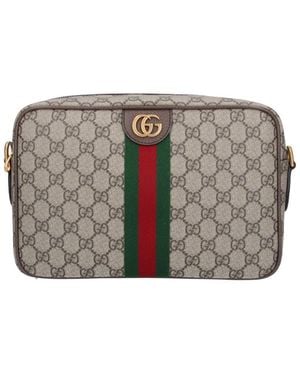 Gucci Medium Shoulder Bag "Ophidia" - Grey