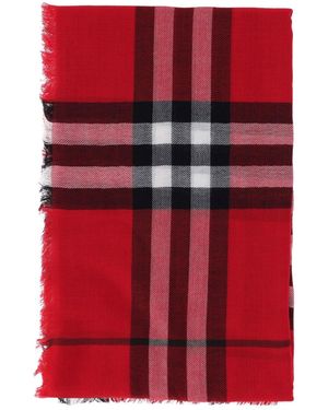 Burberry Bright Wool Scarf For - Red