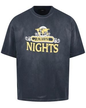 Amiri "Nights" Logo T-Shirt - Blue