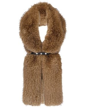 Moncler Faux Fur Scarf - Natural
