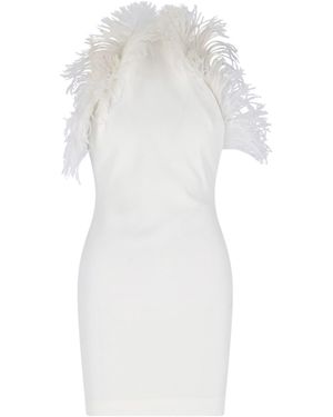 The Attico Mini Feather Dress - White